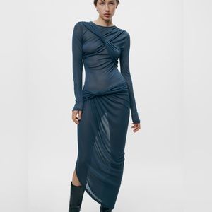 NWT Zara Knotted Asymmetrical Dress